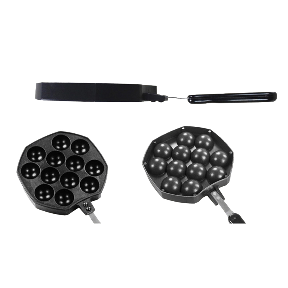 Moule à gâteau en métal antiadhésif | Poêle Takoyaki, moule à gâteau en gaz naturel, poêle à pâtisserie, *18x33.8 CM, en alliage d'aluminium, 2.5 nouveaux trous