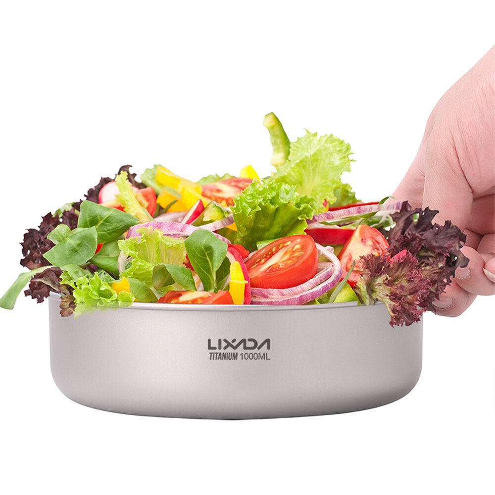 Lixada – bols de Camping en titane, casserole de fruits et légumes, assiette de dîner, récipient de nourriture pour la maison, Camping en plein air, randonnée pique-nique