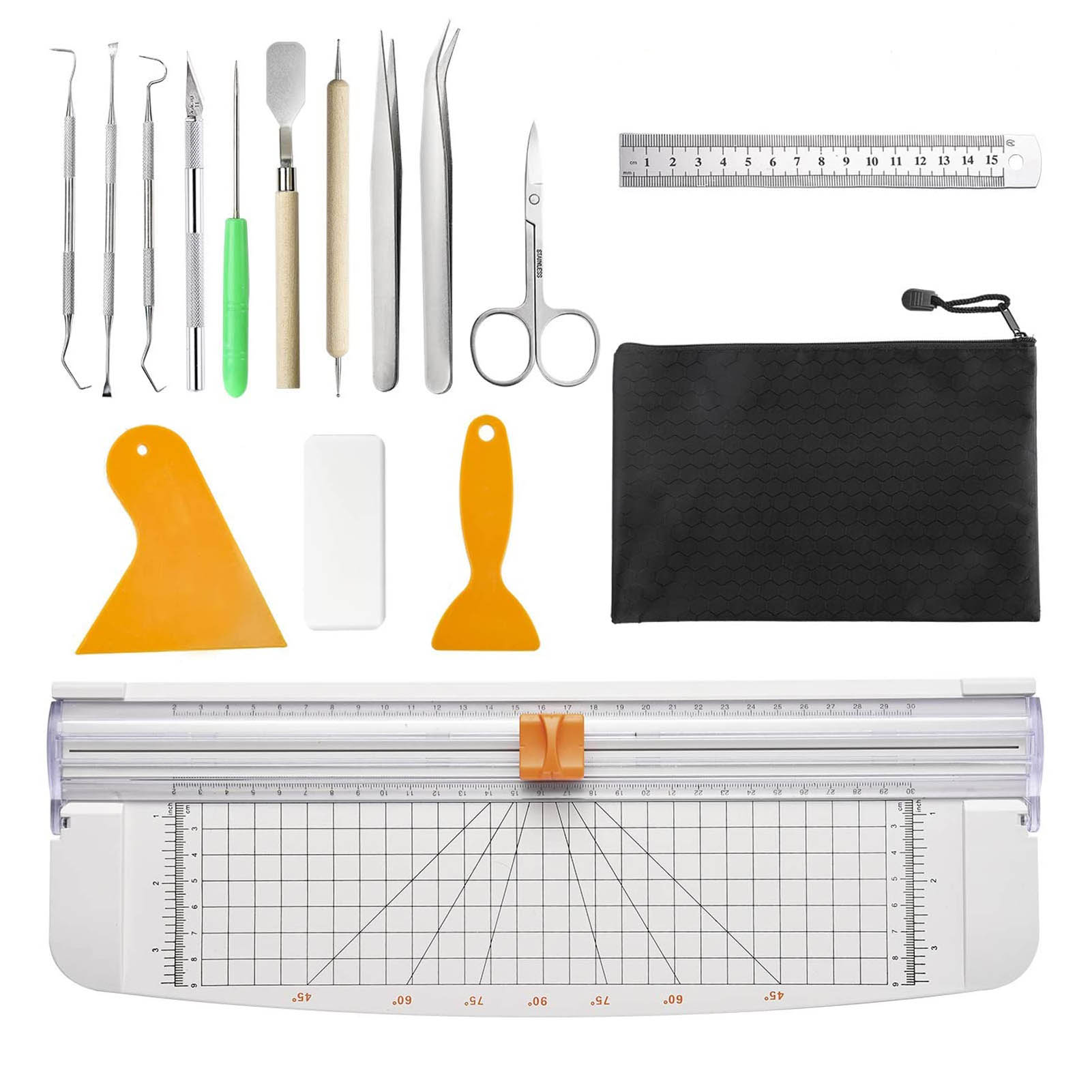 Craft Vinyl Tools Set Basic With Kraft Paper Cutter Scrapbook Cutter For Weeding Vinyl With Embossed Outline Paper Cutting Tools