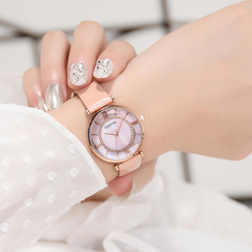 Luxe dameshorloge met leren band, unieke, eenvoudige horloges, casual sporthorloges, quartzhorloges, dameshorloges