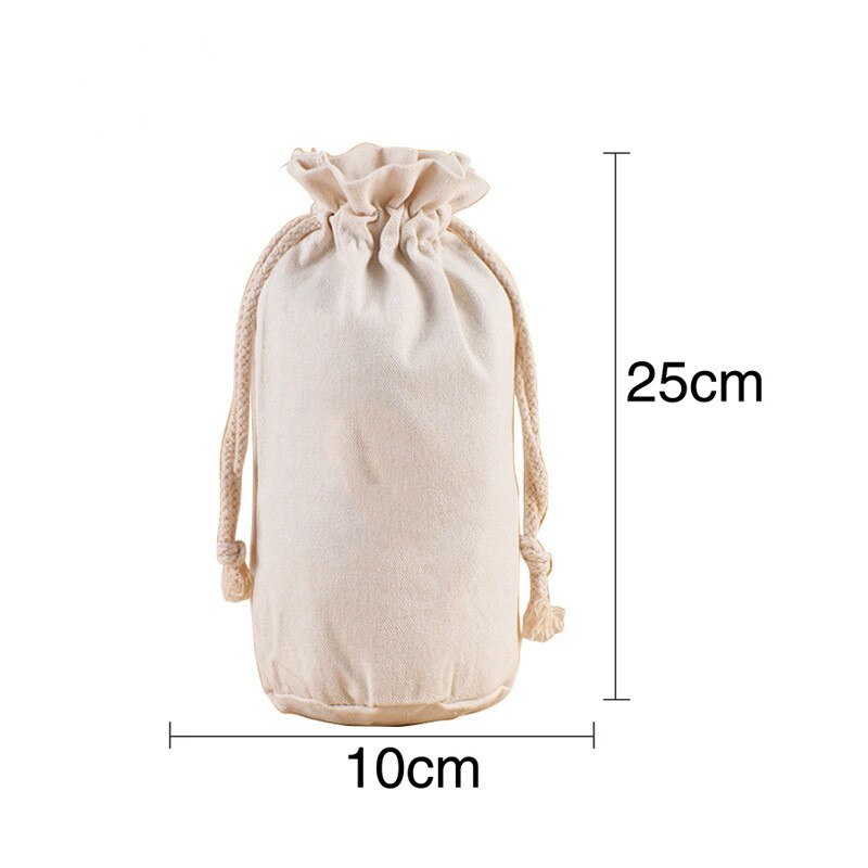 Grote capaciteit blanco trekkoordtas, rijstkorrelverpakkingszak, meelzak, herbruikbare canvas tas van puur katoen, opbergtas: B2