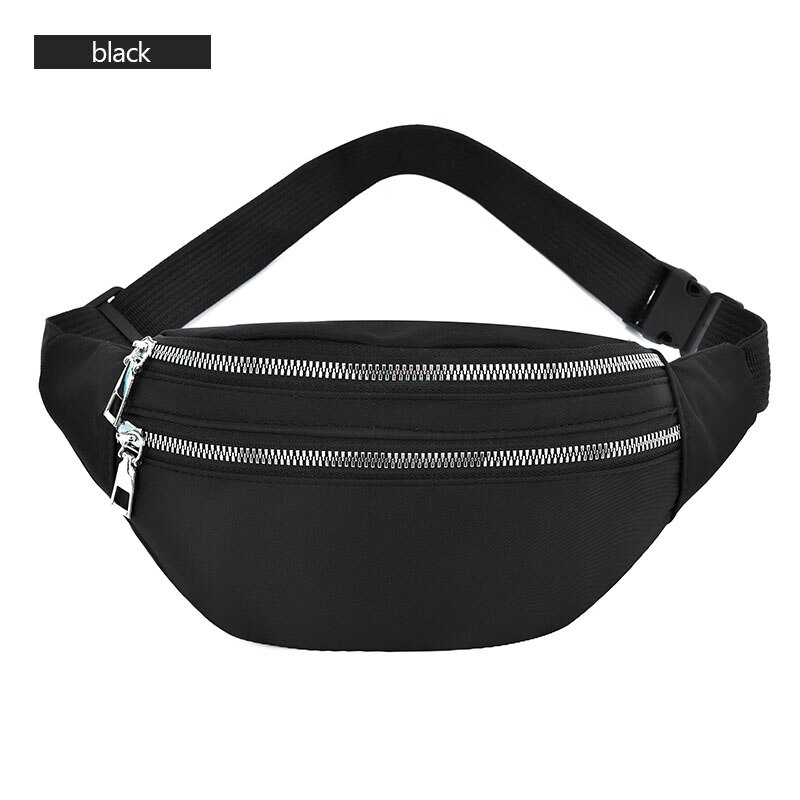 Heuptasje Voor Vrouwen Waterdichte Taille Zakken Dames Mode Bum Bag Reizen Crossbody Borst Tassen Unisex Hip Bag: Black