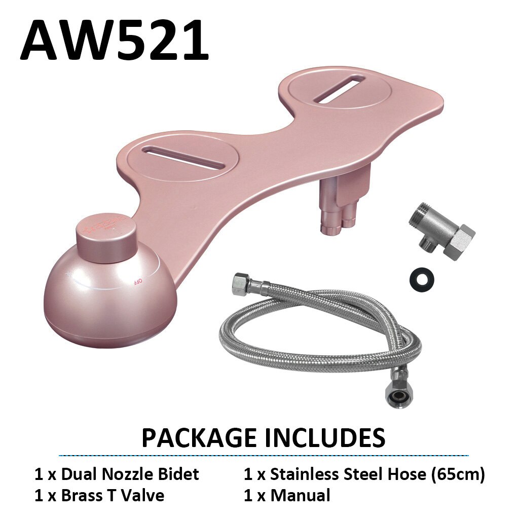 Atalawa Ultra Slim Toilet Bidet Seat Attachment Non Electric Muslim Shattaf Sprayer for Personal Hygiene, Fresh Water Spray: AW521RG