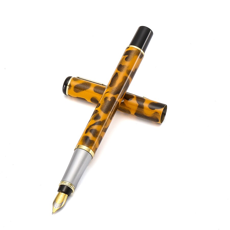 Baoer [Brilliant] Vulpen, Luipaard Patroon Vergulden Vat, Gouden Pijl Clip, Medium Nib, kantoor School Student A6260: Yellow