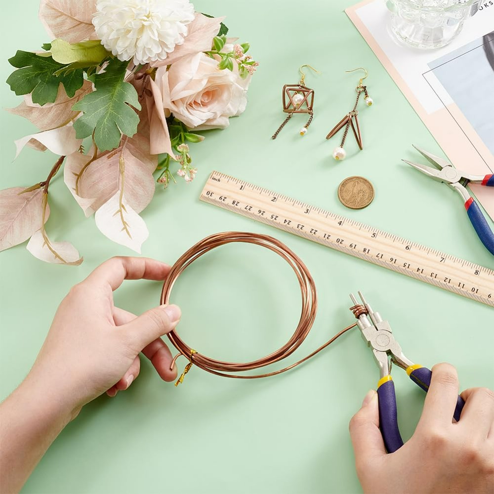 9.8Ft Square Copper Wire 14 Gauge Pure Copper Wire Craft Wire for Jewelry Making Gem Metal Wrap Garden Sculpting Armature kit