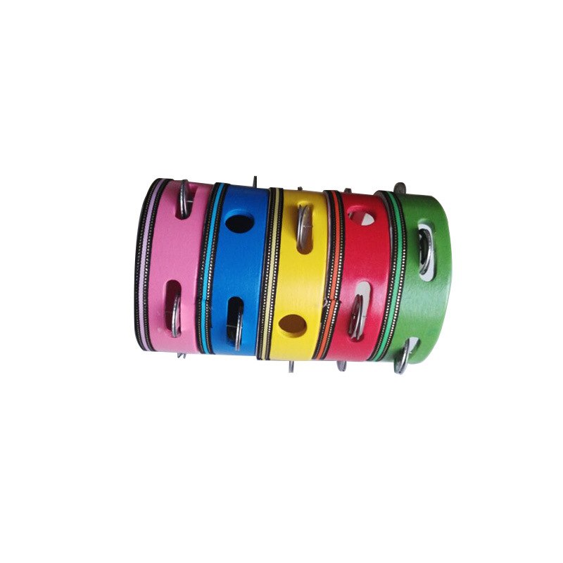 Pandereta de madera redonda de 6 pulgadas con campana de 5 colores para niños, instrumentos musicales educativos de percusión