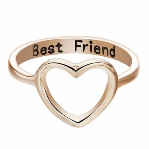 Liefdeshartringen, beste vriend ring voor beste vriend verjaardag sieraden dames heren unisex hartvormige ring: Goud