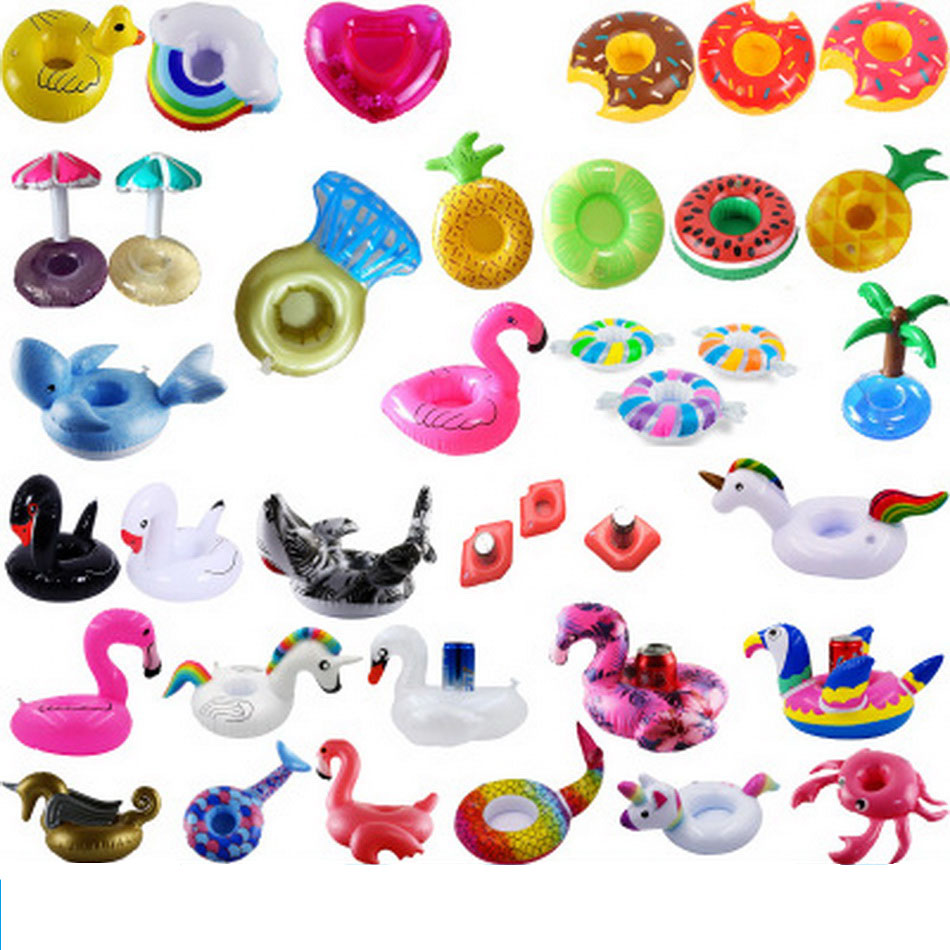 Flamingo mugghållare simbassäng leksaker för baby barn pool drink hållare uppblåsbar donut float leksak pool spel party tillbehör