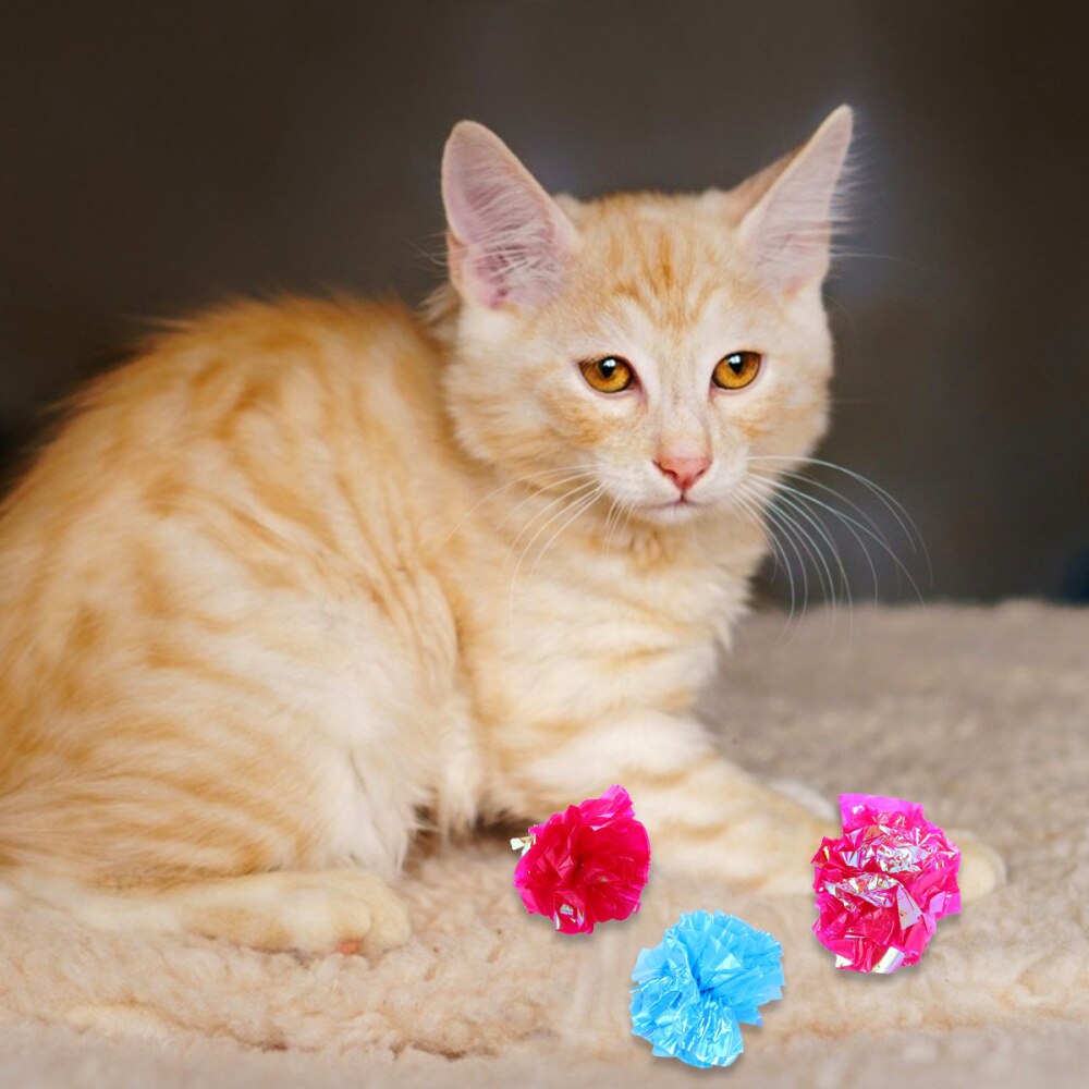 25 st roliga crinkle kattbollar kattljud prasslande boll husdjur retas tillbehör