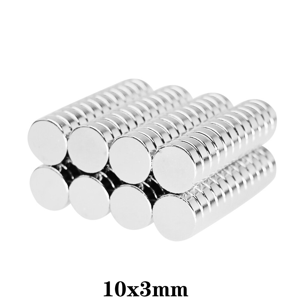 10 ~ 500 stuks permanente ndfeb sterke krachtige magneten 10 x 3 mm n35 ronde magneten 10 x 3mm neodymium magneet dia 10*3 mm cirkelvormig 10