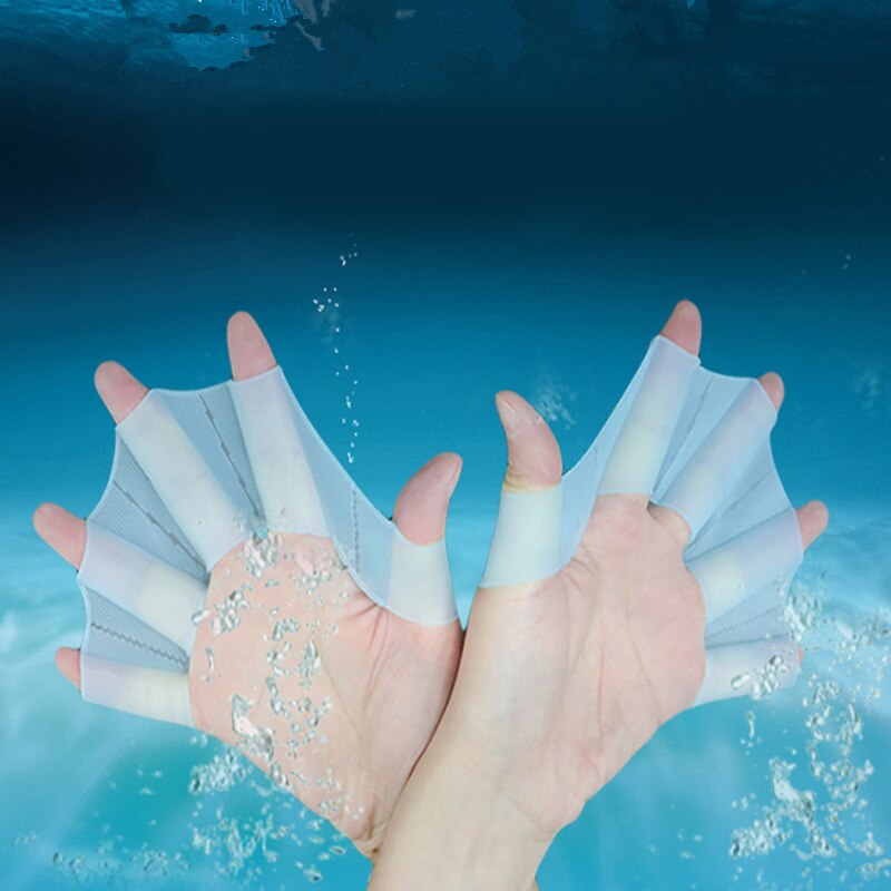 Silicone Frog Hand Swimming Fins Flippers Swim Finger Webbed Gloves Diving Palm Tools Hand Webbed Paddle Toys for Children Kids