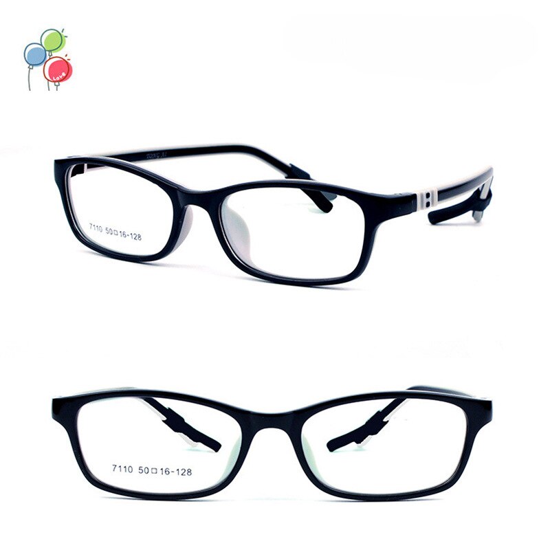 Eyeoomu børnebriller  tr90 silikone optiske briller med gummihylster sport børn nærsynethed dreng hypermetropi pige sammenfoldeligt stel: Sort grå