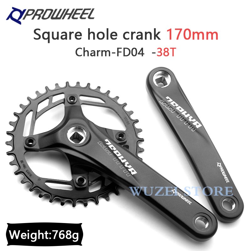 Prowheel Fiets Crank Tandwiel Mtb Fiets Vierkant Gat 170Mm 175Mm Crankstel 32T 34T 36T 38T 40T 104BCD Staal Smalle Brede Kettingblad: 170mm 38T