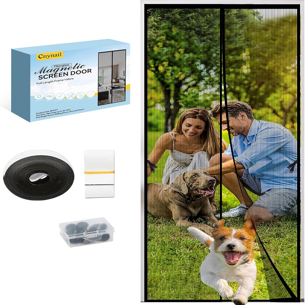 Magnetic Screen Door, Strong Magnets Self-Sealing, Tear Resistant, Mosquito Resistant Door Curtain, Pet and Child Friendly