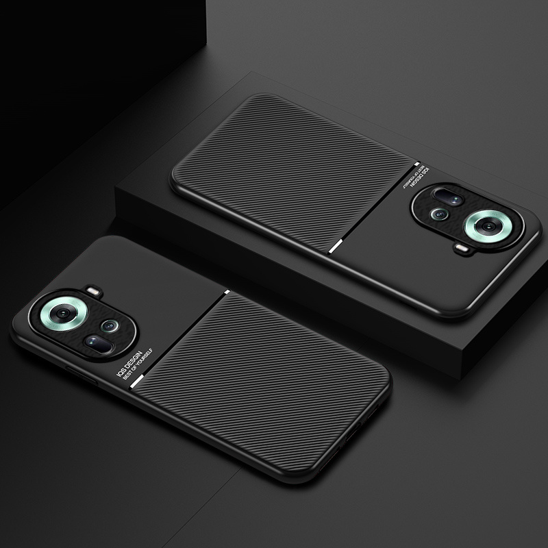 Funda de cuero de lujo para OPPO Reno 12 11F 11 10 Pro Plus 5G 4G cubiertas de placa de Metal integradas soporte para coche funda magnética