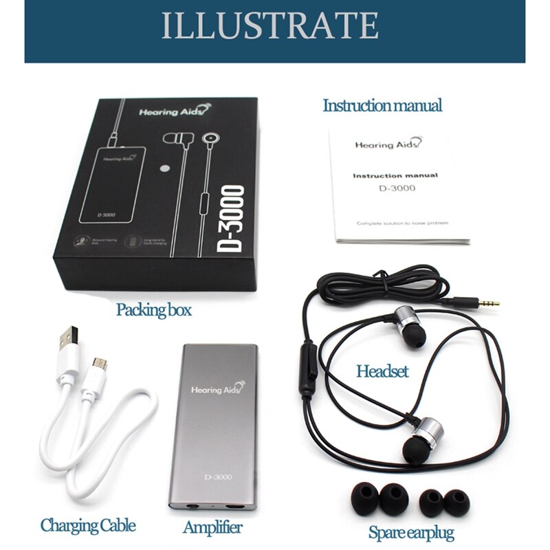 Audífono recargable para ancianos, amplificador de sonido de oreja, Cassette, audífono, ayuda Digital de tono ajustable, dispositivo de cuidado de la oreja, China