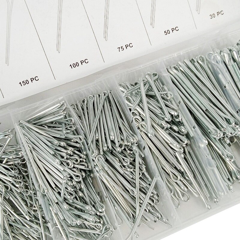 555Pcs Cotter Pin Clip Key Fastner Fitting Assortment Kit Heavy Duty Zinc Plated Cotter Pin Assortment Kit