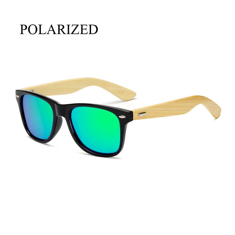 Gafas de sol polarizadas de madera de bambú cuadrado para hombre y mujer, gafas de sol Polaroid para hombre y mujer, gafas de sol retro hechas a mano de color rosa: KP1501 C56