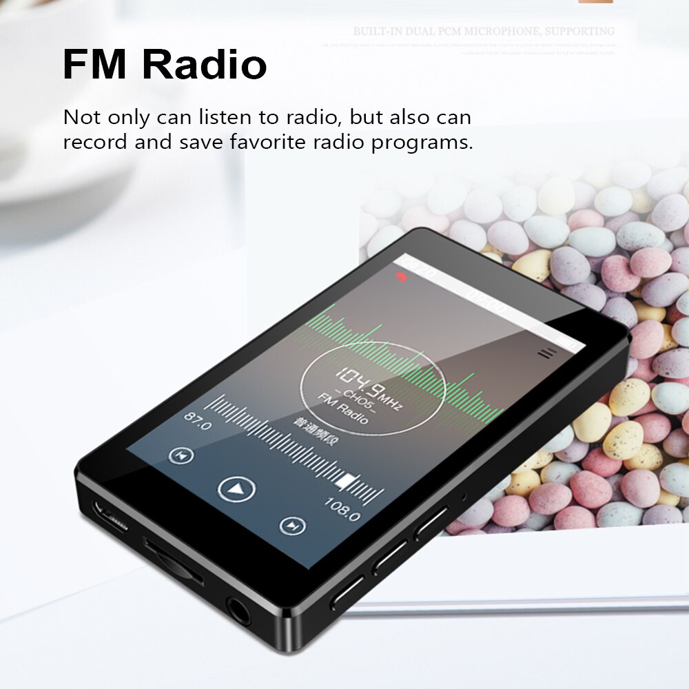 RUIZU D20 3" Full Touch Screen MP3 Player 8GB Music Player With FM Radio Video Player E-book Player MP3 With Built-in Speaker