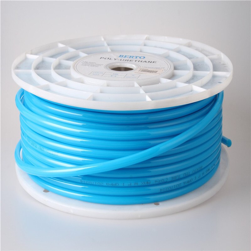 Tubo neumático de PU de 1 metro, 4x2,5mm, 6x4mm, 8x5mm, 10x6,5mm, 12x8, 14x10mm, 16X12mm, manguera de compresor de aire: Light Blue / 6mmx4mm