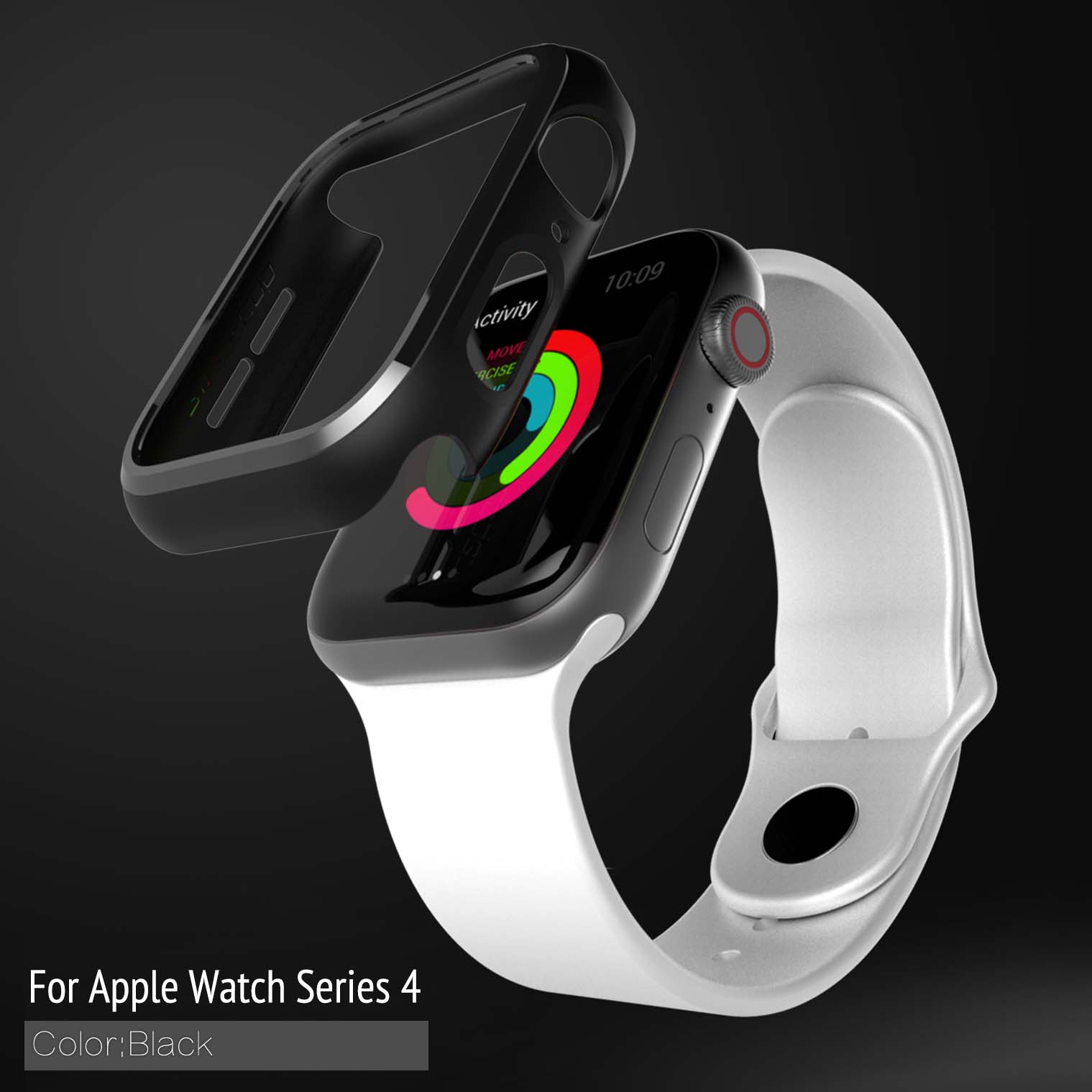 Bumper for apple watch series 1 2 3 4 5 PC case slim fit case for iWatch thin protector plastic black frame 40 44 38 42 mm band: FOR IWATCH S2-38MM