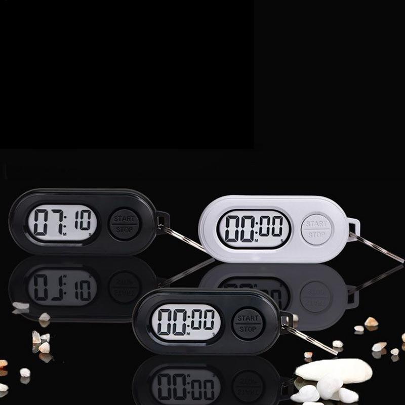 Elektronische klok Sleutelhanger stopwatch-poorten Kleine stop-timer Sleutelhanger LCD-scherm Digitale klok Lichtgewicht countdown-accessoires