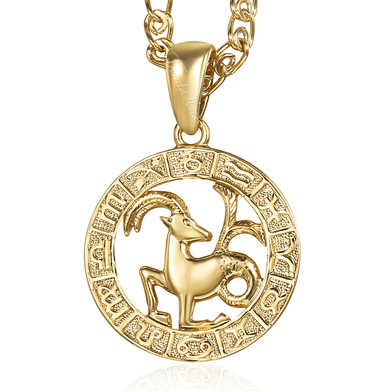 Davieslee 12 Horoscope Zodiac Sign Pendant Necklaces For Women Men Gold Color Aries Leo 12 Constellations DGPM24: WHITE / Antique Bronze Plated