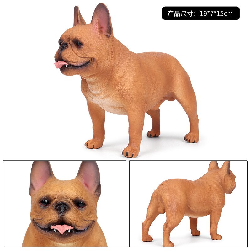 Modèle de chien de simulation statique, animal solide brun, grand bouledogue, jouet d'ornement pour enfants, chien