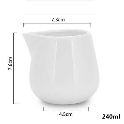 Sugar Creamer Milk Pots Pitcher Ceramics Seasoning Jar Creamer Container Cup Tableware White Kitchen Tools FB: L-without handle