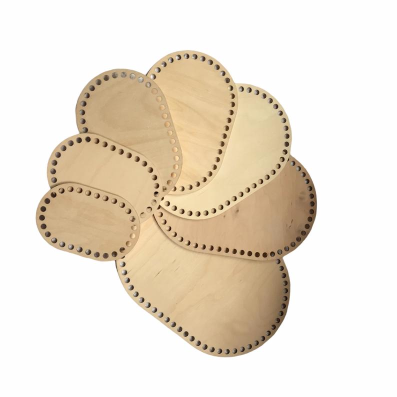 7 sizes Wood base round rectangle oval Square Wooden Basket Bases Wooden basket bottom: 7pcs oval