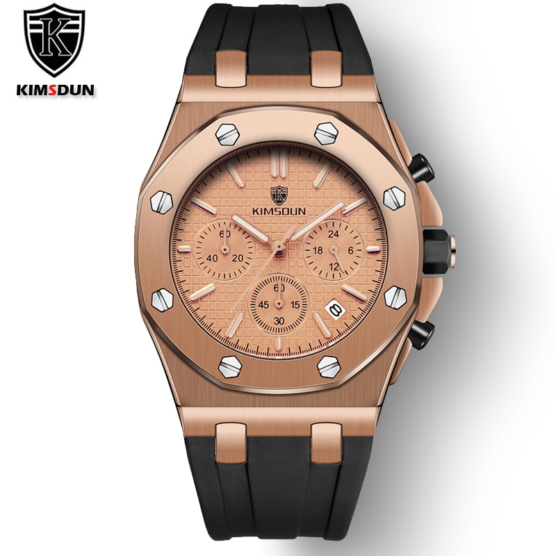 Herrklockor topp lyxmärke herr roséguld unik sportklocka herr quartz datumklocka vattentät armbandsur relogio masculino