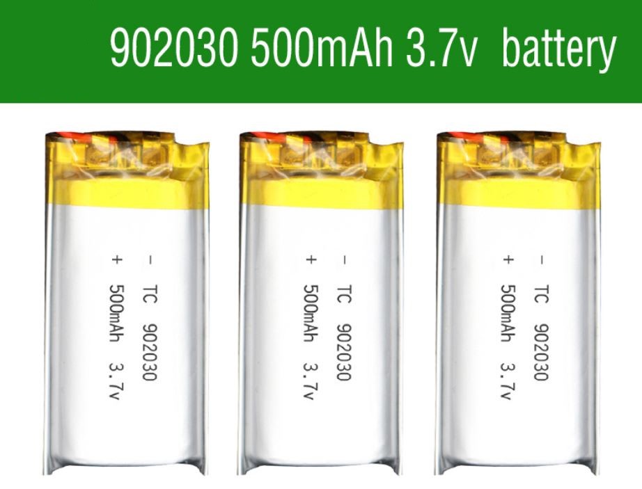 5 stk 3.7v 500 mah 902030 lipo polymer lithium genopladeligt løve batteri til  mp3 gps dvd bluetooth optager headset e-bog kamera