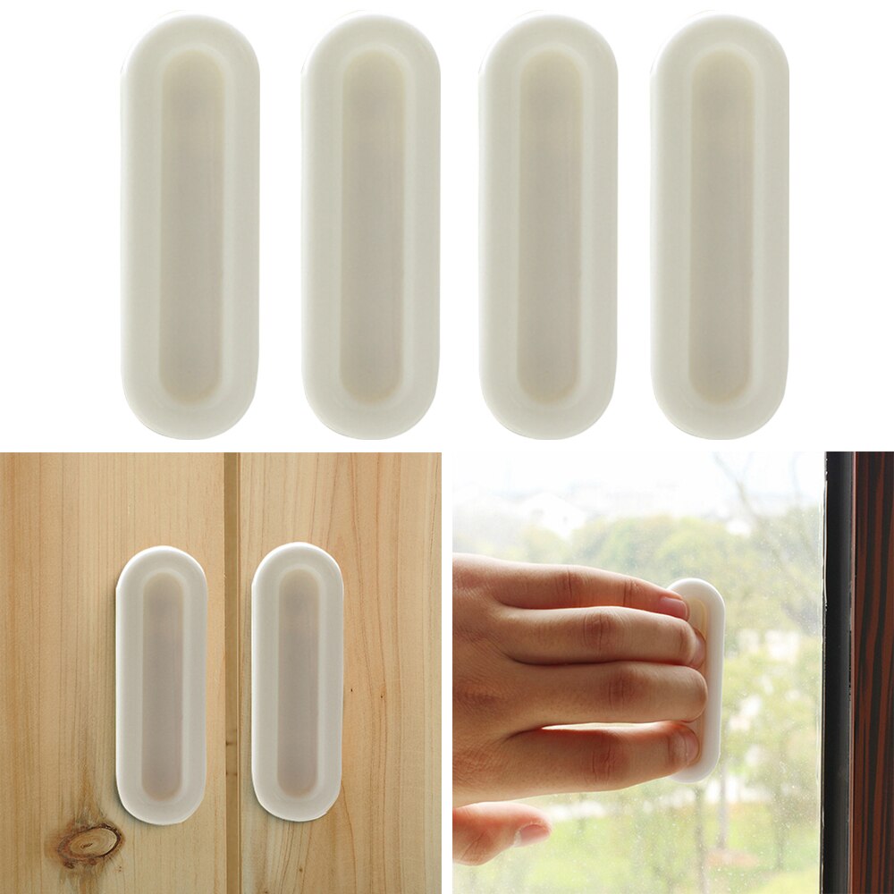 4pcs Paste the open sliding door handles for interior doors glass window cabinet drawer wardrobe Self-adhesive Handle Y