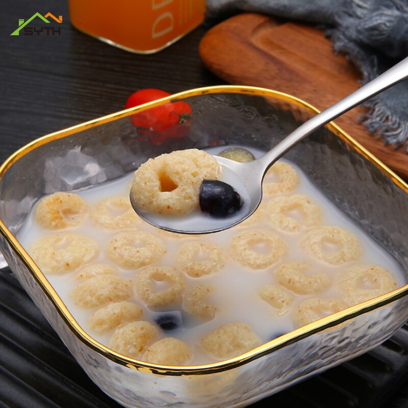 Thick stainless steel spoon High-end western tableware main round spoon Dessert spoon factory direct cute spoon