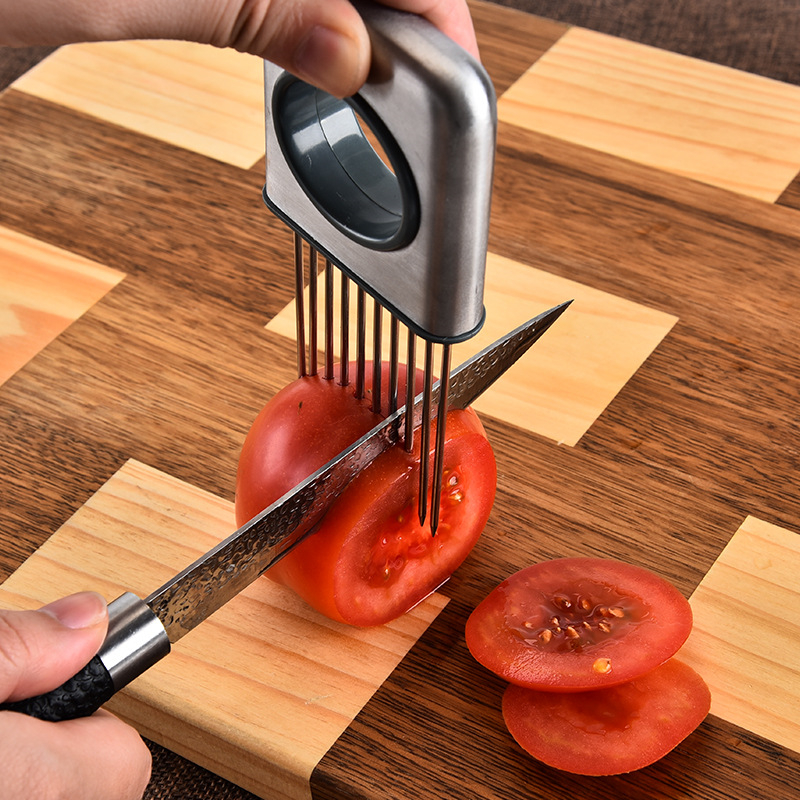 Onion Fork Slicer Stainless Steel Loose Meat Needle Tomato Potato Vegetables Fruit Cutter Safe Aid Tool Kitchen Gadgets