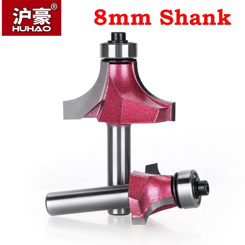 HUHAO 1pcs 8mm Shank Round-Over Router Bits for wood Woodworking Tool endmill with bearing milling cutter Corner Round Over Bit