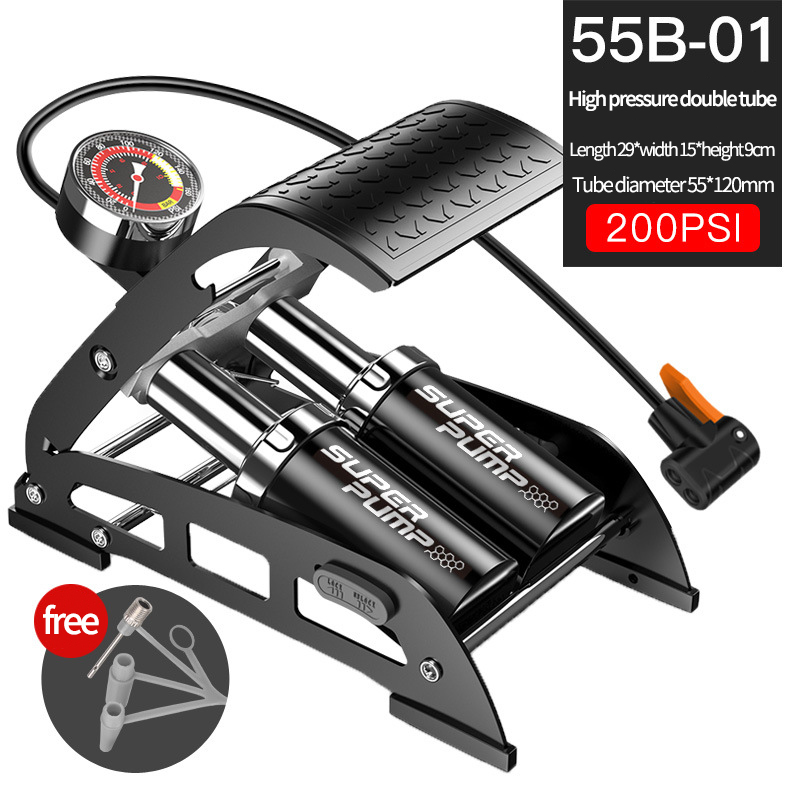 Xunting Foot Air Pump with 180PSI Pressure Gauge Fits Presta Schrader for Ball Scooter Car Toys Bicycle Pump Bike Accessories