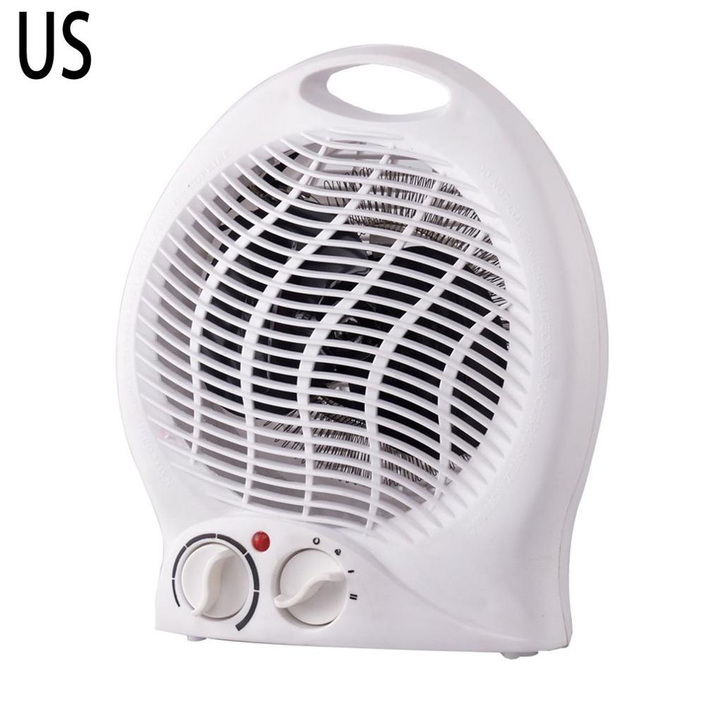 UK/US/EU Portable Fan Heater Adjustable Thermostat Floor Table Desk Heater 2000W Heater 2 Heat Settings Fan Heater: US