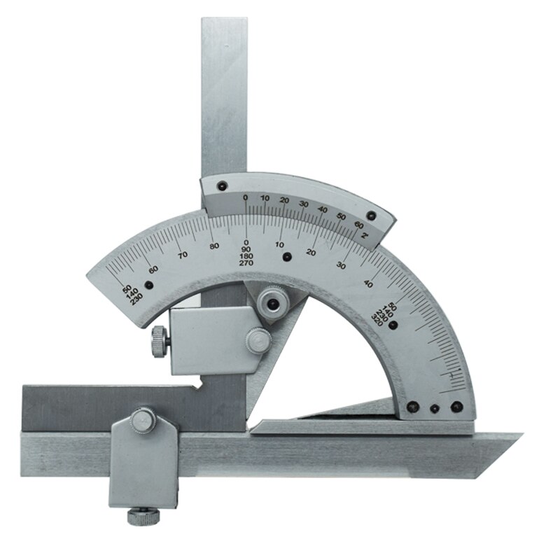 Universal chrome-plated vernier angle protractor 0-180-320-360 degree measurement angle rule adjustable rule vernier protractor