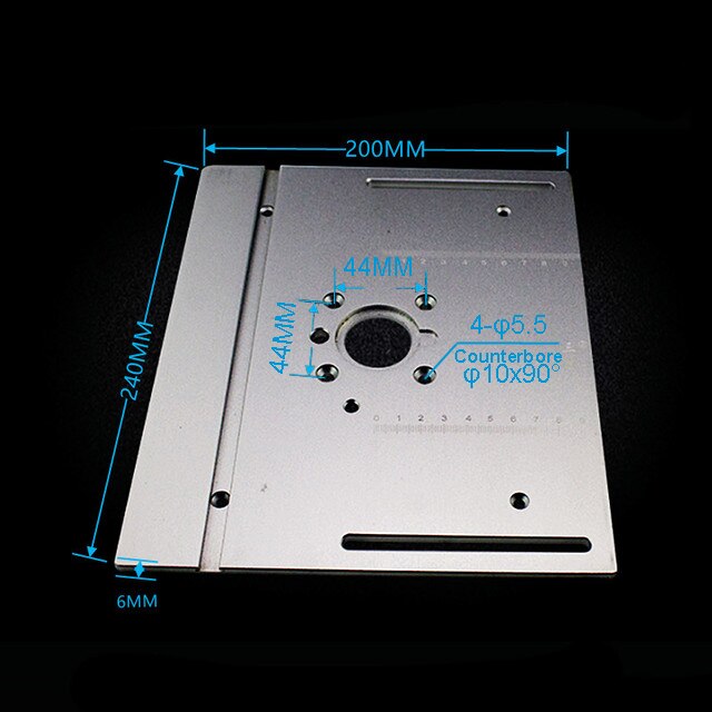 Aluminium Router Table Insert Plate for Woodworking Benches Table Saw With Miter Gauge Guide Profile Fence Sliding Brackets