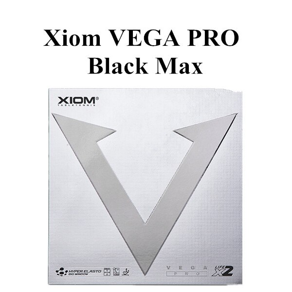 Xiom Vega PRO – caoutchouc de Tennis de Table, à boucle antiadhésive, dureté moyenne, épaisseur maximale, Ping Pong: BLACK MAX