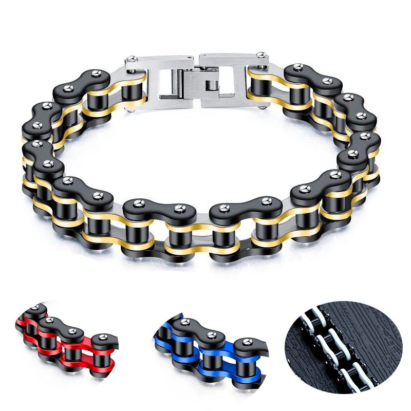 Edelstahl Radfahrer Kette Armbinde Herren Armbinde Verknüpfung Kette Motorrad Fahrrad Stil Armbänder Punk Armreifen Schmuck