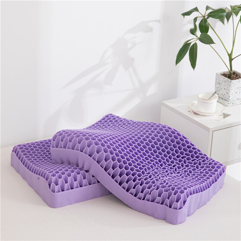 No Pressure Pillow TPE Pectin Pillow Neck Pillow Gel Black Technology Pillow No Pressure Purple Waxy Neck Honeycomb Pillows