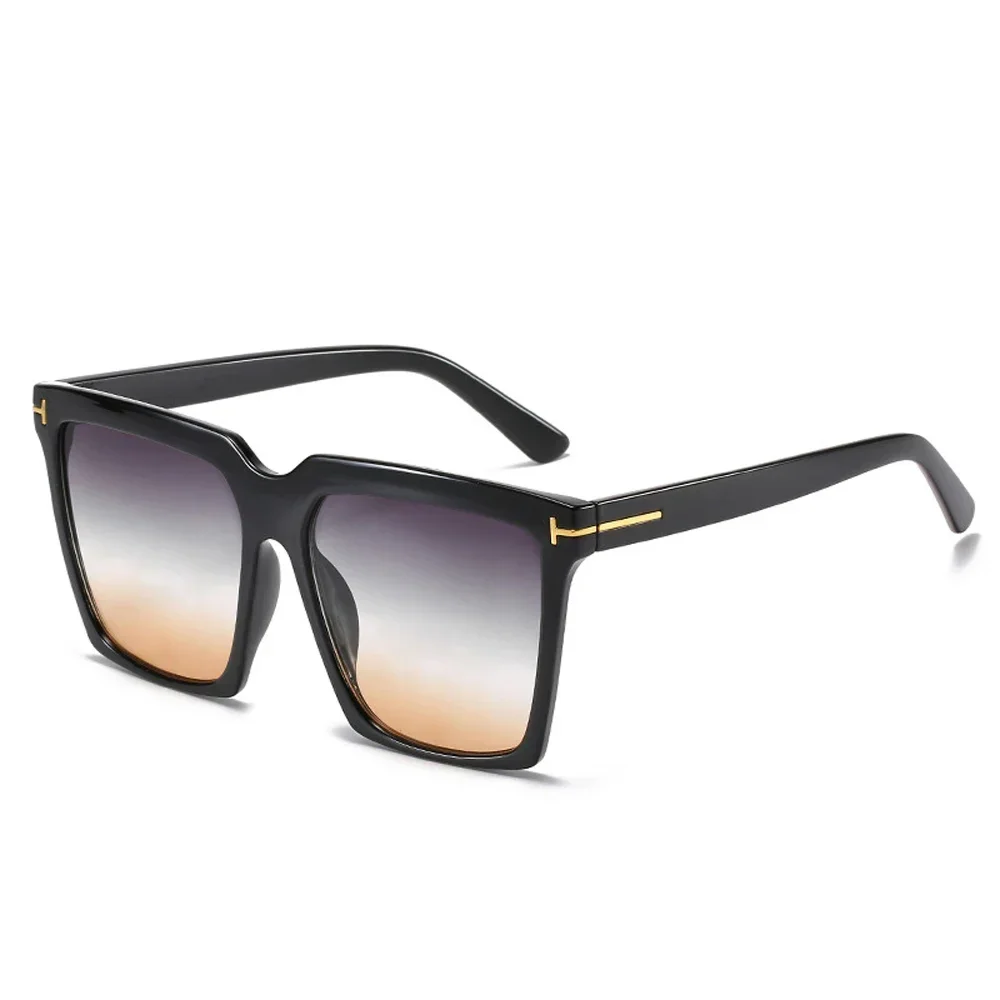 Kwadratowe okulary przeciwsłoneczne damskie 2025 Vintage marka Oversize T damskie okulary przeciwsłoneczne czarne gradientowe okulary damskie męskie óculos UV400