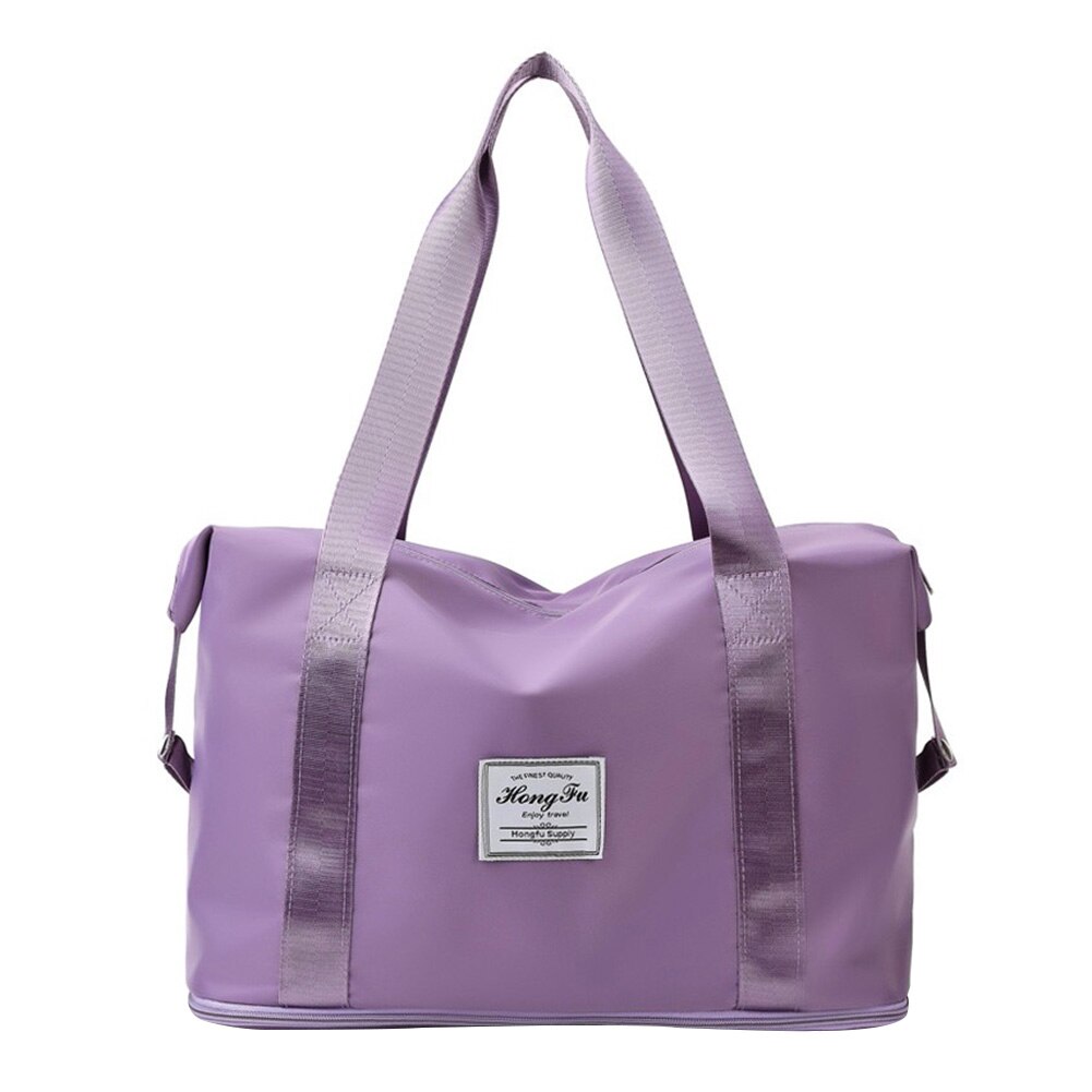 Large Capacity Folding Travel Bag Women Training Travel Handle Handbag Yoga Foldable Large Capacity Women Gym Bags Shoulder Bag: Purple