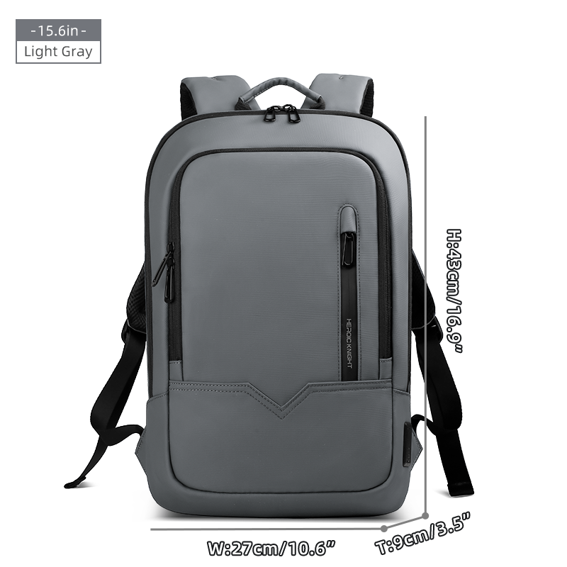 HK Multifunctionele damestassen Waterdichte 15,6 inch laptoprugzak met USB Lichtgewicht reiszak voor dames: Light Grey