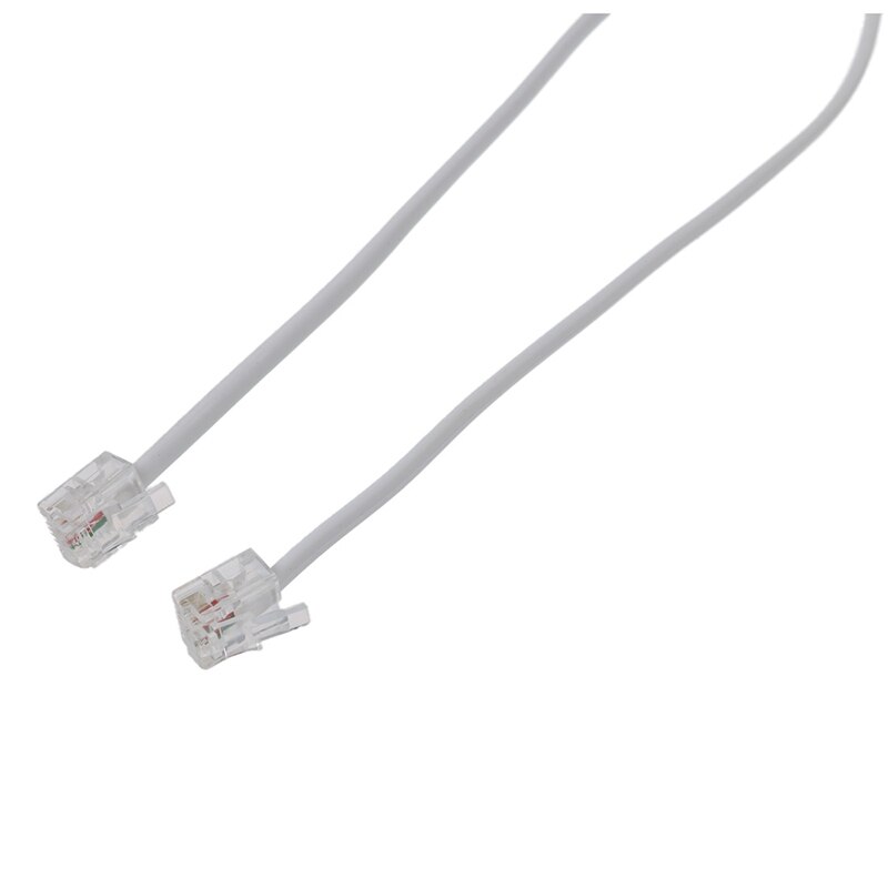 2X 9M 30ft RJ11 6P2C Modulare Telefon Telefon Kabel Draht Weiß