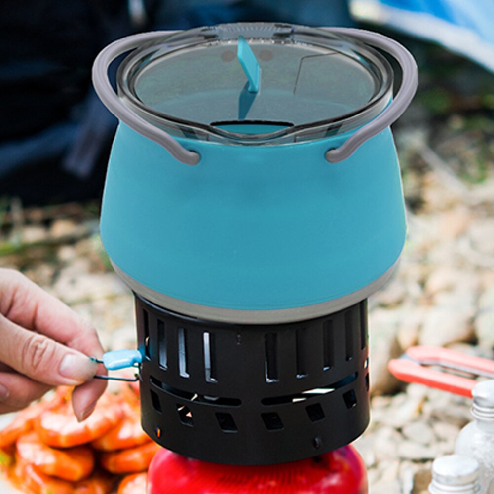 Portable Mini Boiling Water Pot Folding Silicone Kettle with Handle Water for Outdoor Camping Travel Self-Driving Tableware