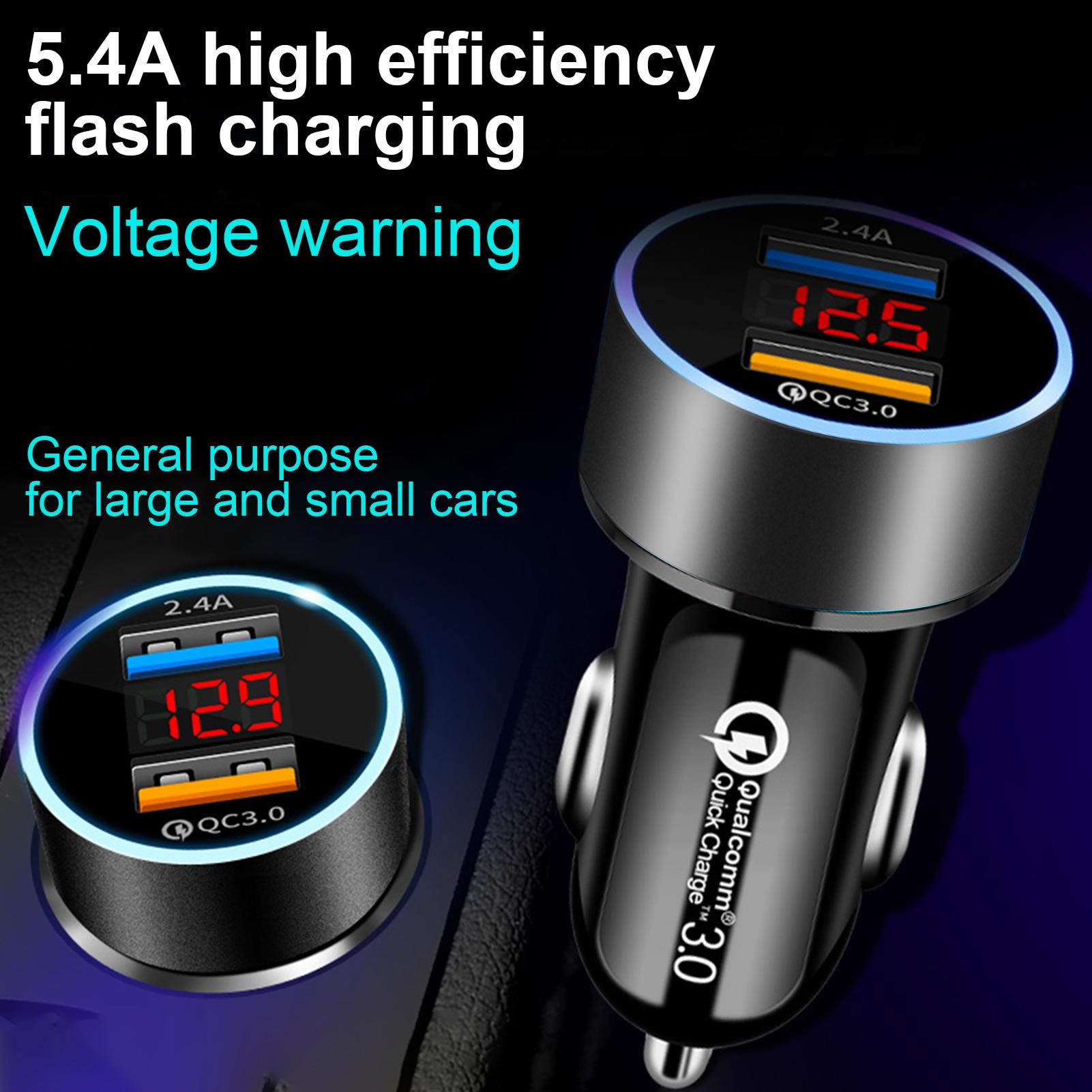 Universal- Auto Ladegerät Dual USB Digital Anzeige 5VQC3.0 + 2,4 EIN Auto Ladegerät Adapter Auto Zubehör Innen Für iPhone XR 11