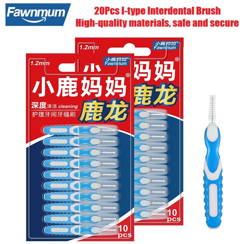 Fawnmum 2x10Pcs Interdental brush Oral Care Toothpick Dental Clean Teeth gap Teeth Orthodontic I shape Tooth Brush Product